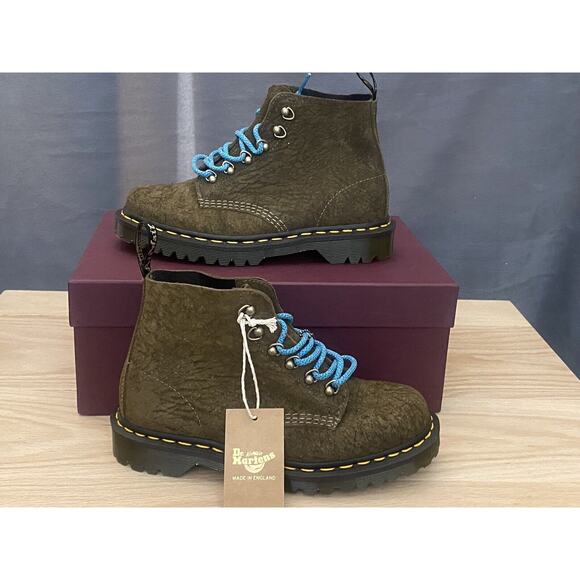 dr martens Airwaves Unisex 101 HDW Boots Size M6/W7 Suede Olive - Picture 3 of 6